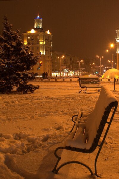 Ночное Запорожье зимой 2013 года